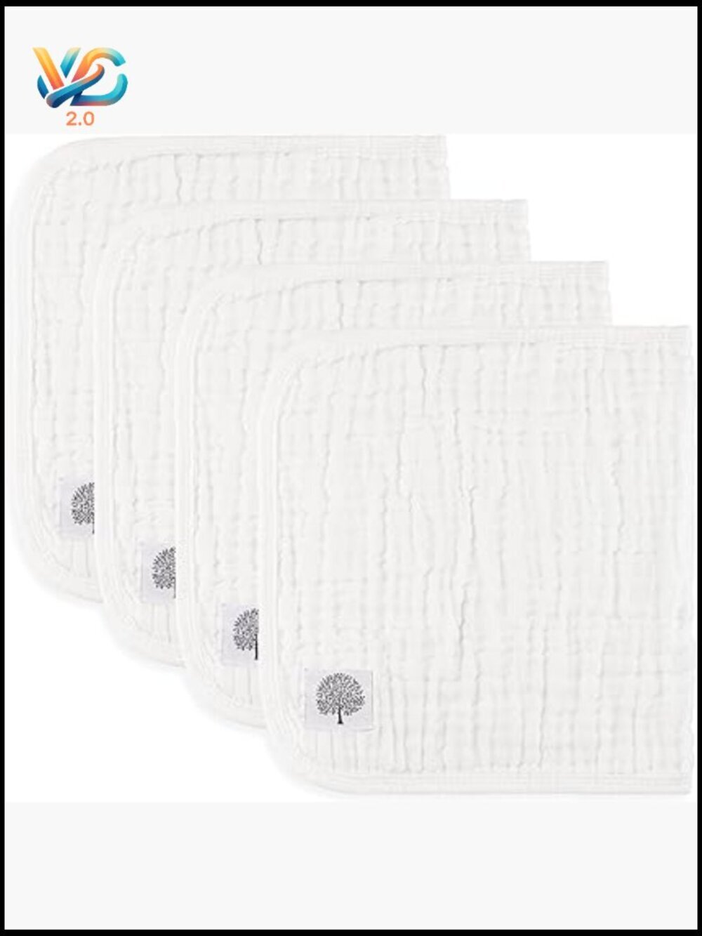 Muslin Burp Cloths 6-Layer Absorbent Cotton Baby Essentials 4-Pack